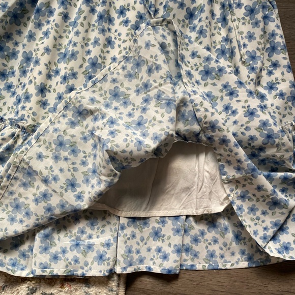 Lulus White and Blue Floral Mini Dress - Picture 5 of 6
